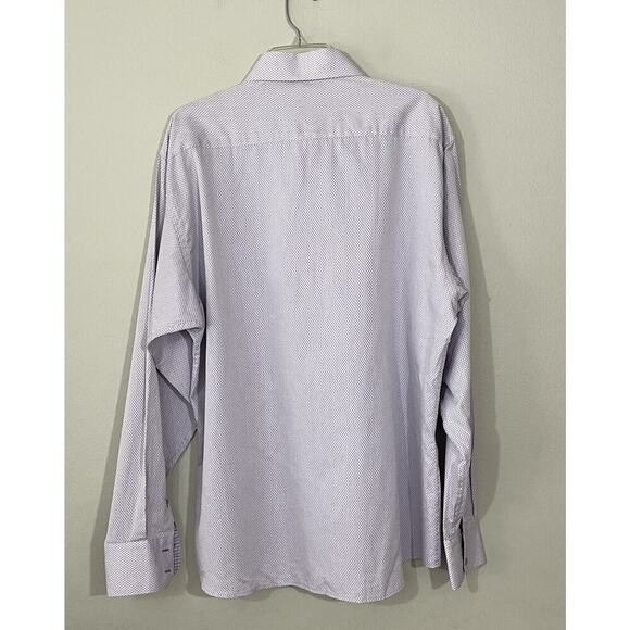Stone Rose Shirt Men’s 7/XXXL Dress Button Front Flip Cuff Print Lavender Dot - Picture 2 of 7